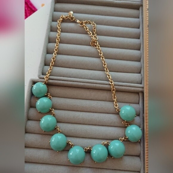 J. CREW turquoise glass chocker necklace - Picture 4 of 7